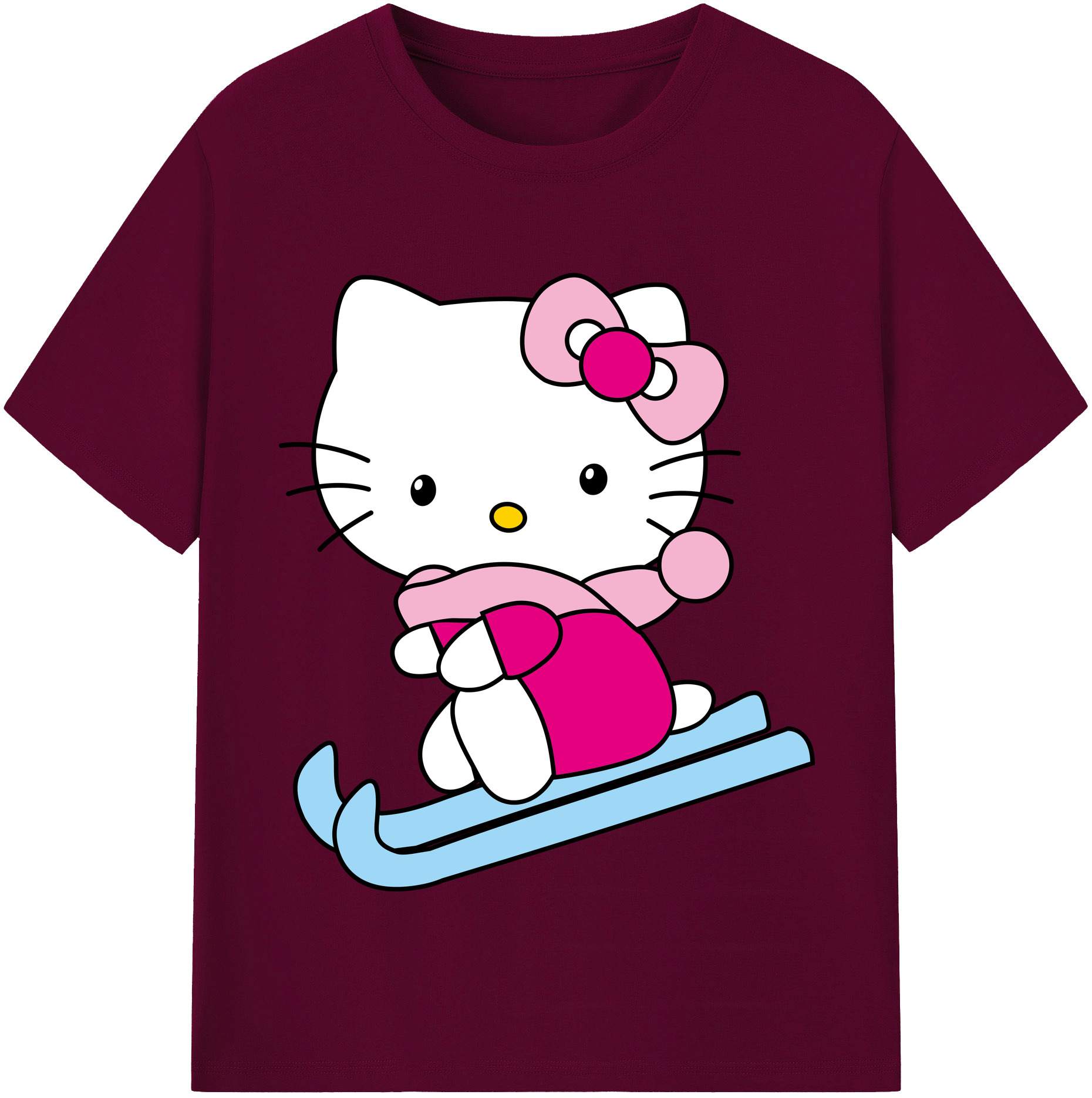 （画像用） Hello Kitty ハローキティ レディースカジュアルプリントTシャツ（綿100％）